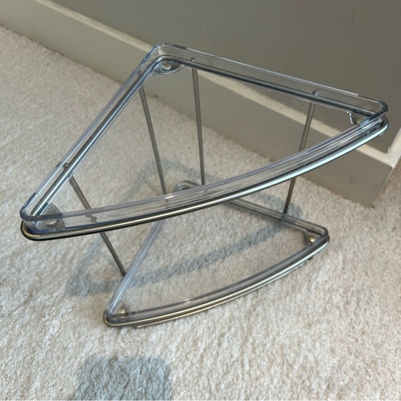 Two Tier Clear Corner Shelves - Set of 2 - Picture 9 of 16